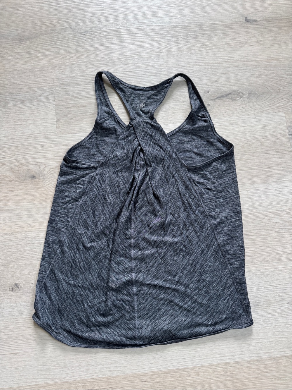 Lululemon Essential Tank Heathered Black Twist Back Racerback